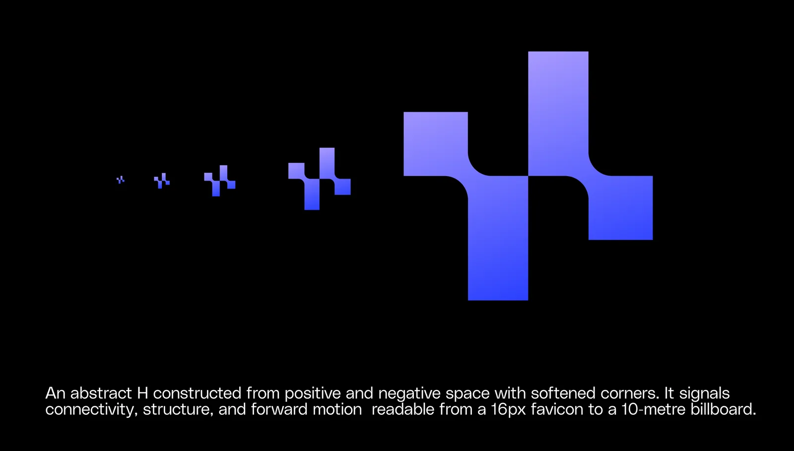 The Hyperprop symbol shown growing from a small pixel cluster to its full form, with a note on how it is built from positive and negative space