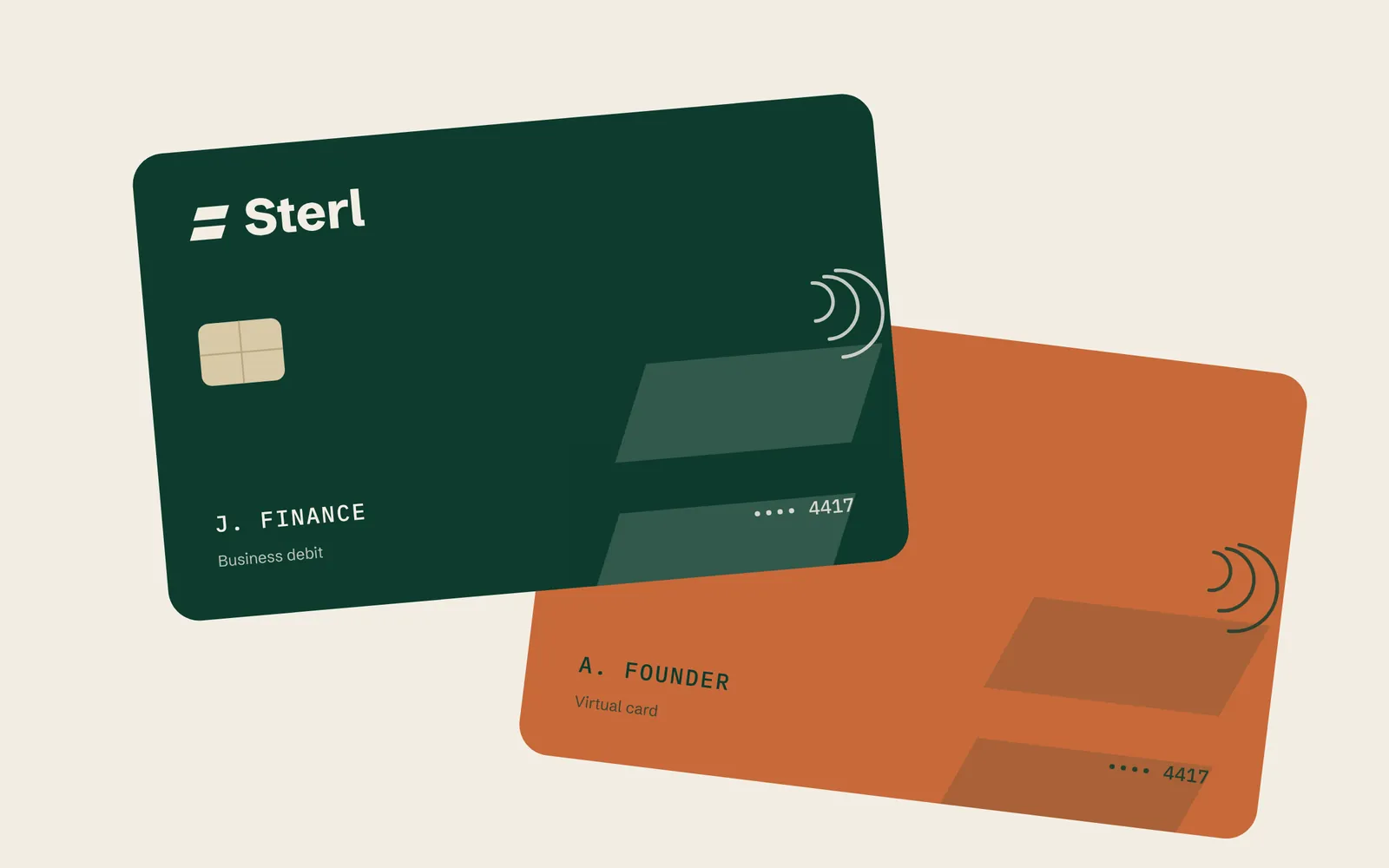 Two Sterl corporate cards